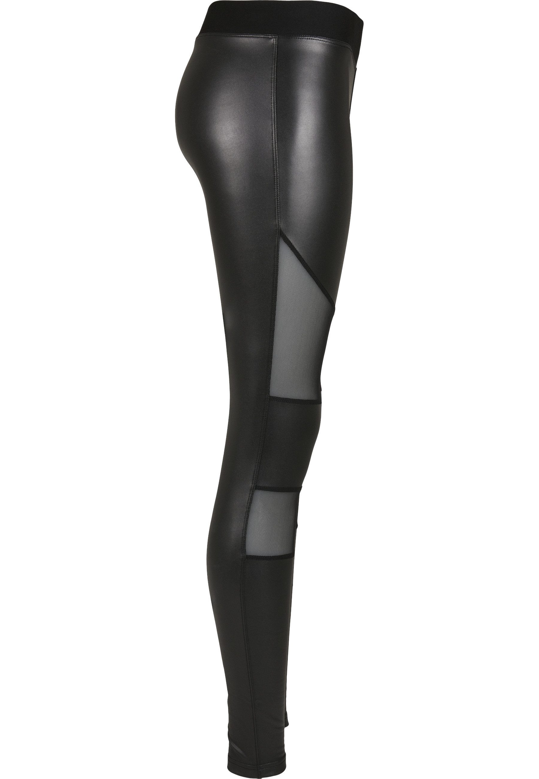 URBAN CLASSICS Leggings Urban Classics Damen Ladies Tech Mesh Faux Leather Leggings (1-tlg)