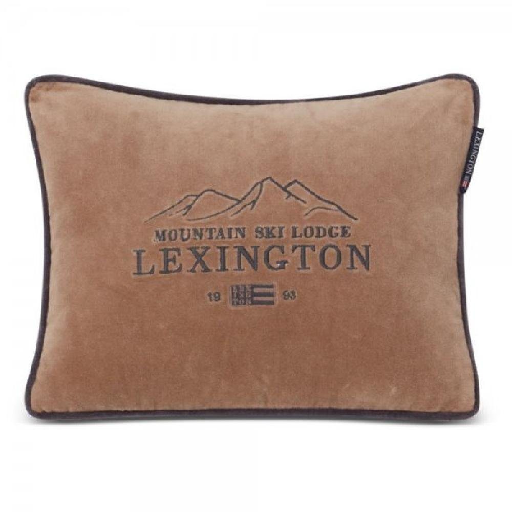 Kissenhülle LEXINGTON Подушки Ski Lodge Organic Cotton Velvet Beige Gray (30x40), Lexington