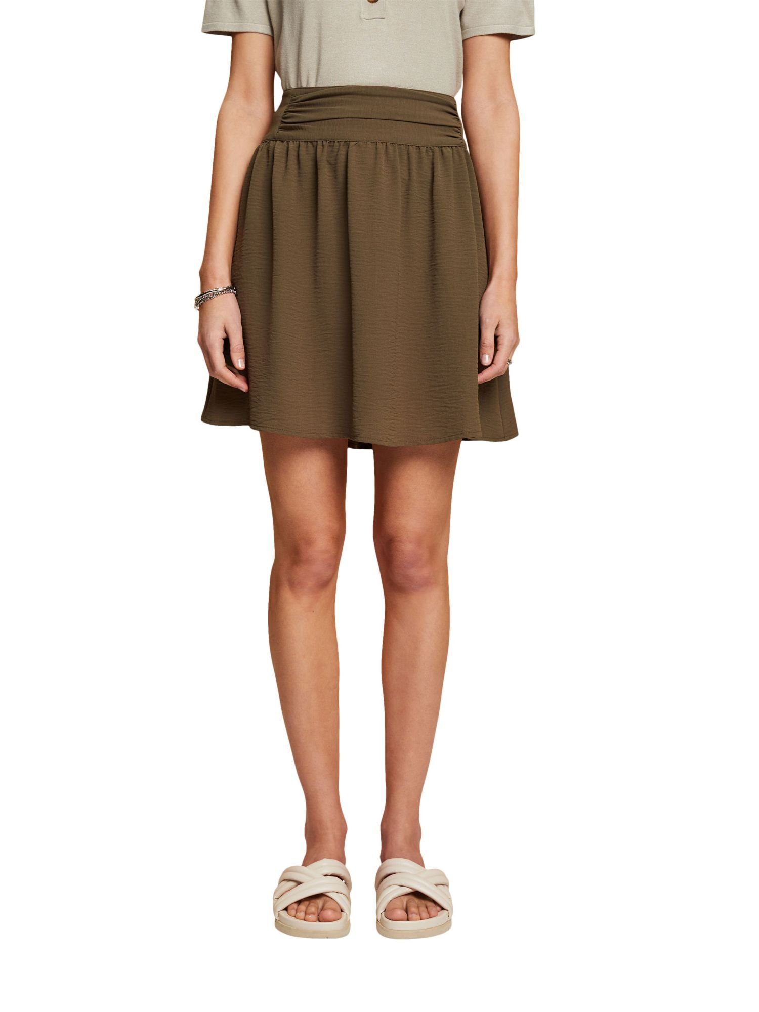 Esprit Minirock Crêpe KHAKI Minirock aus GREEN