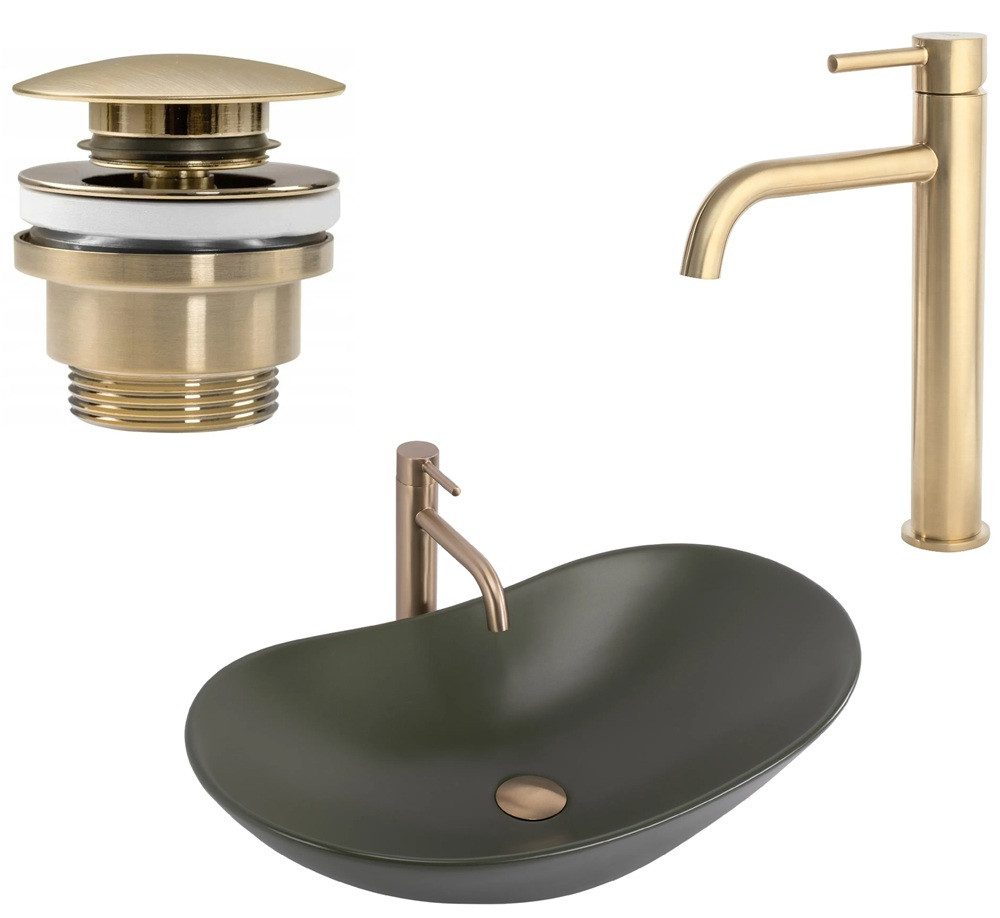 wohnwerk.idee Aufsatzwaschbecken Waschbecken Waschtisch Design Pink Blau Grün Olive Matt