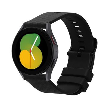 kwmobile Uhrenarmband Ersatzarmband für Samsung Galaxy Watch 5 / Watch 5 Pro / Watch 6 / 6, Fitnesstracker Band aus Silikon - Carbon Print Band für Smartwatch
