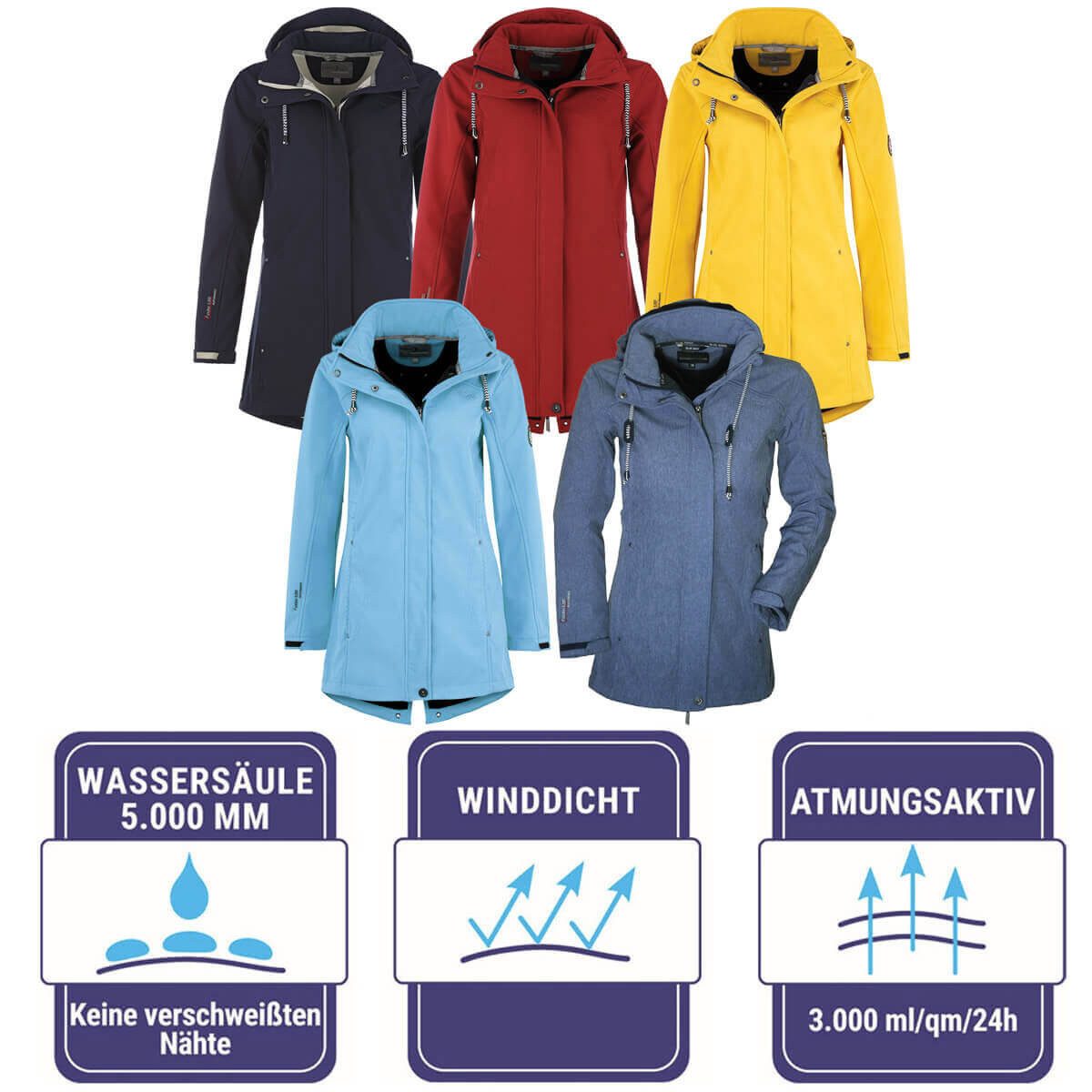 Blue Wave Softshellmantel Damen Softshelljacke Birgit - Outdoor-Jacke mit a günstig online kaufen