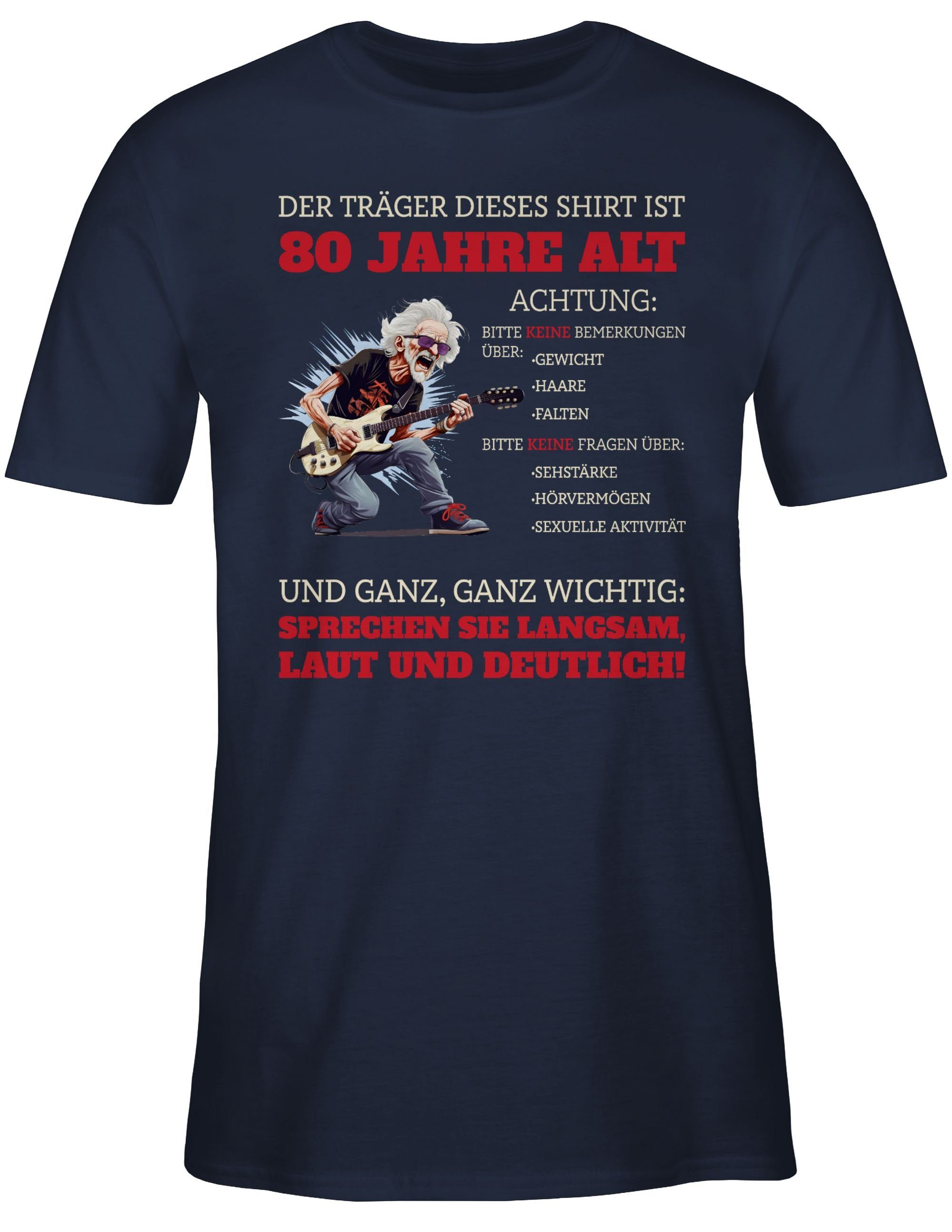 Sack Blau Navy Shirtracer 80 dieses Alter 02 Jahre Der 80 Shirt 80. Geburtstag - ist Träger T-Shirt