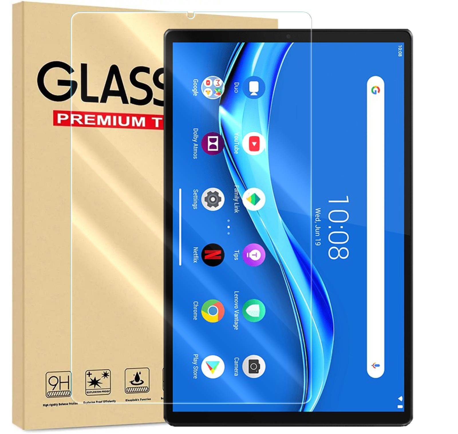 Numerva Schutzfolie Panzer Folie für Lenovo Tab M10 HD GEN2 / X306, (Schutzfolie, 1x Schutzfolie 2x Reinigungstücher), Tablet Display Schutzglas Folie Echt Glas Folie 9H