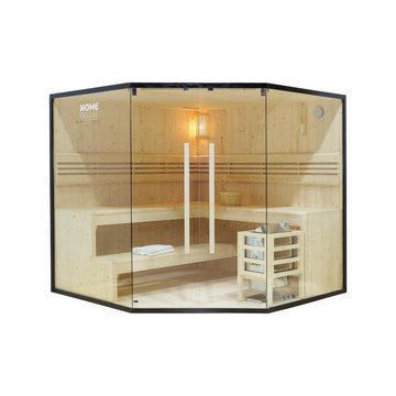 HOME DELUXE Sauna Traditionelle Sauna SHADOW - XL BIG, BxTxH: 200 x 200 x 190 cm, für bis zu 6 Personen, inkl. 8 kW Saunaofen, hochwertige Fichte
