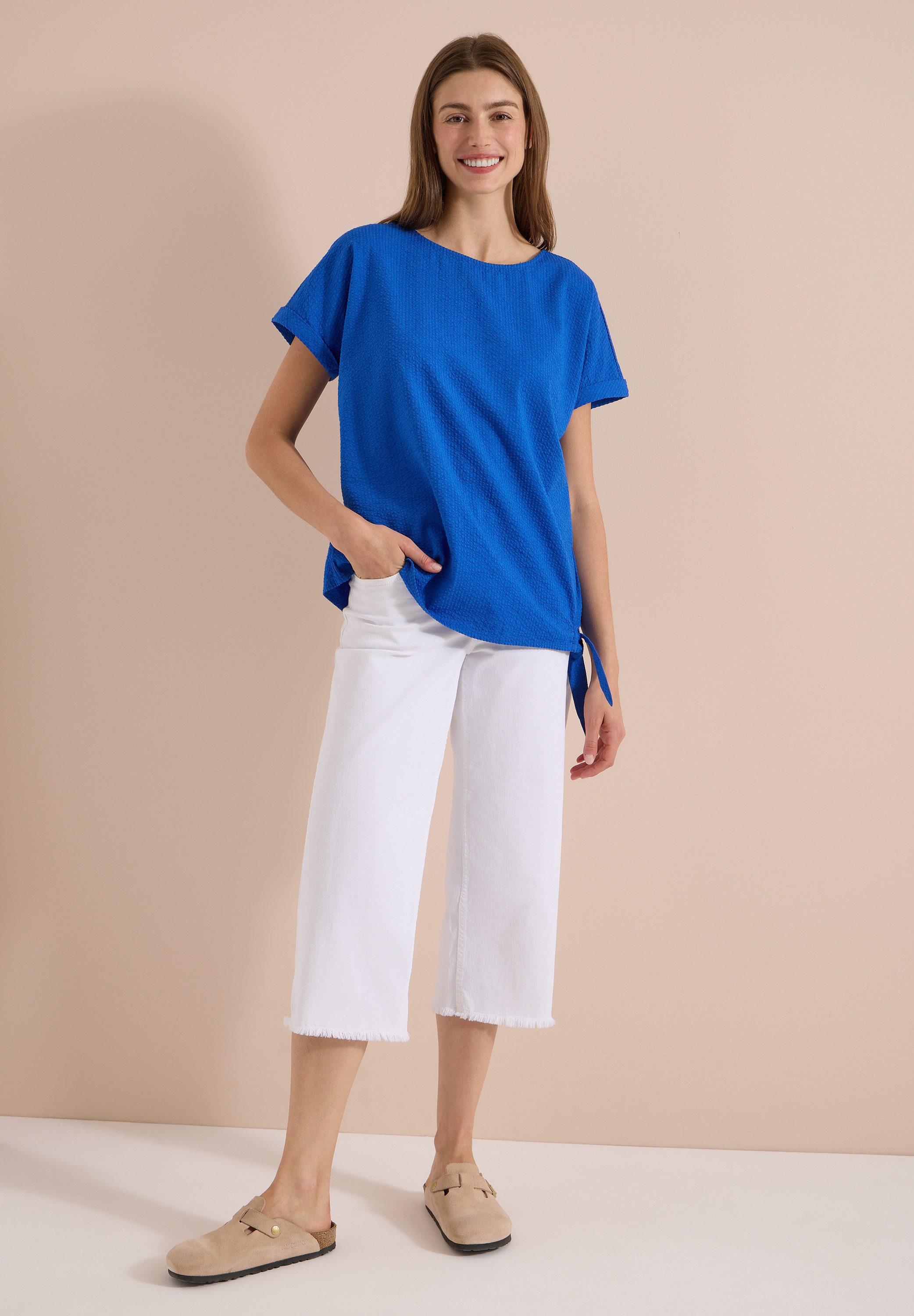 CECIL Shirtbluse mit Knotendetail am Saum