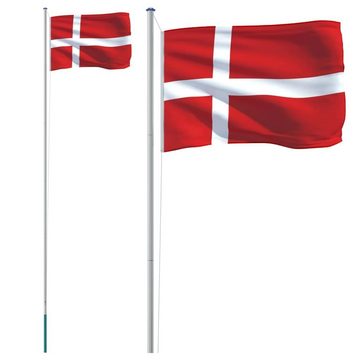 vidaXL Fahne Flagge Dänemarks mit Mast 6,23 m Aluminium