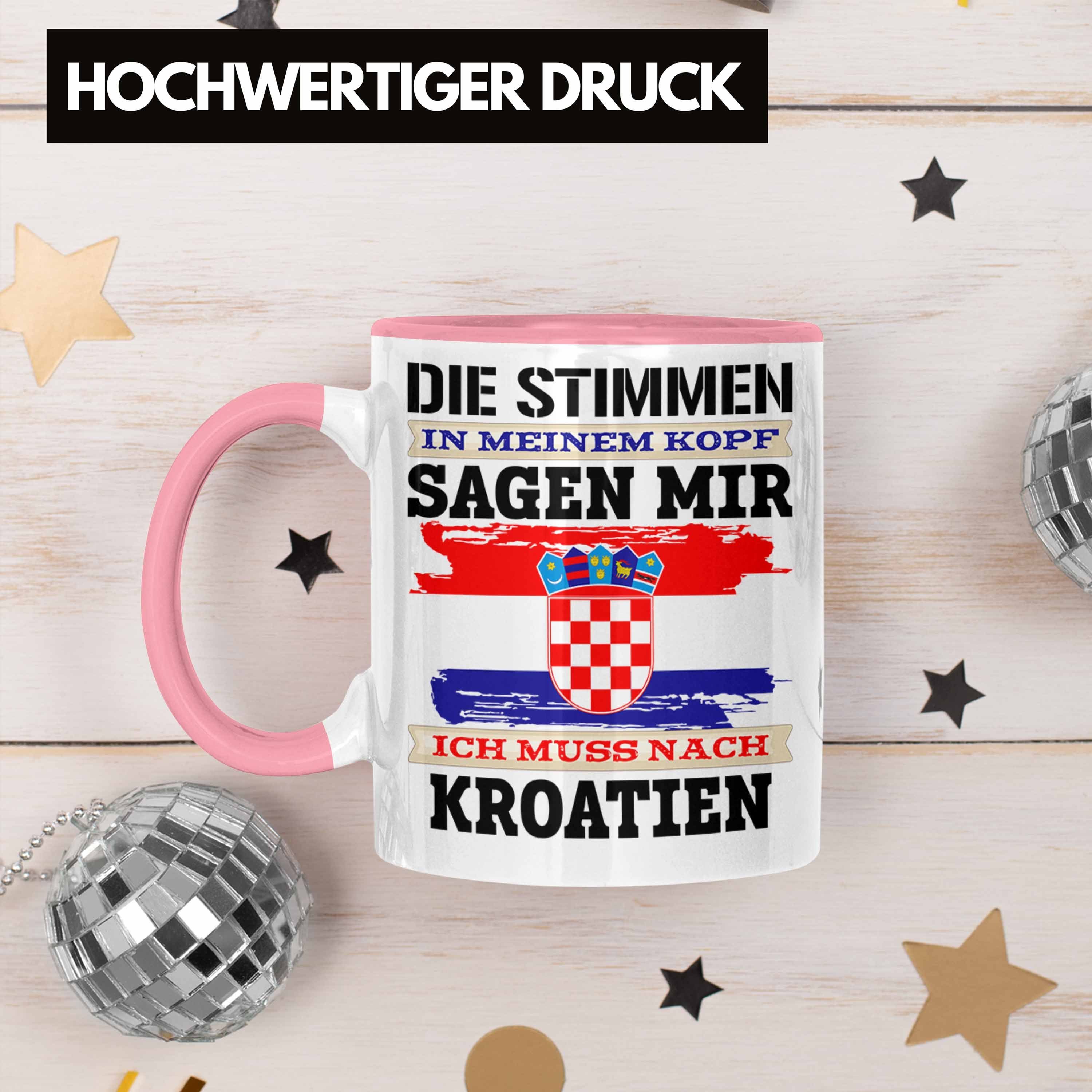 Rosa Trendation Tasse Land Kroatien Tasse Geschenk Urlaub Trendation Kroaten für -