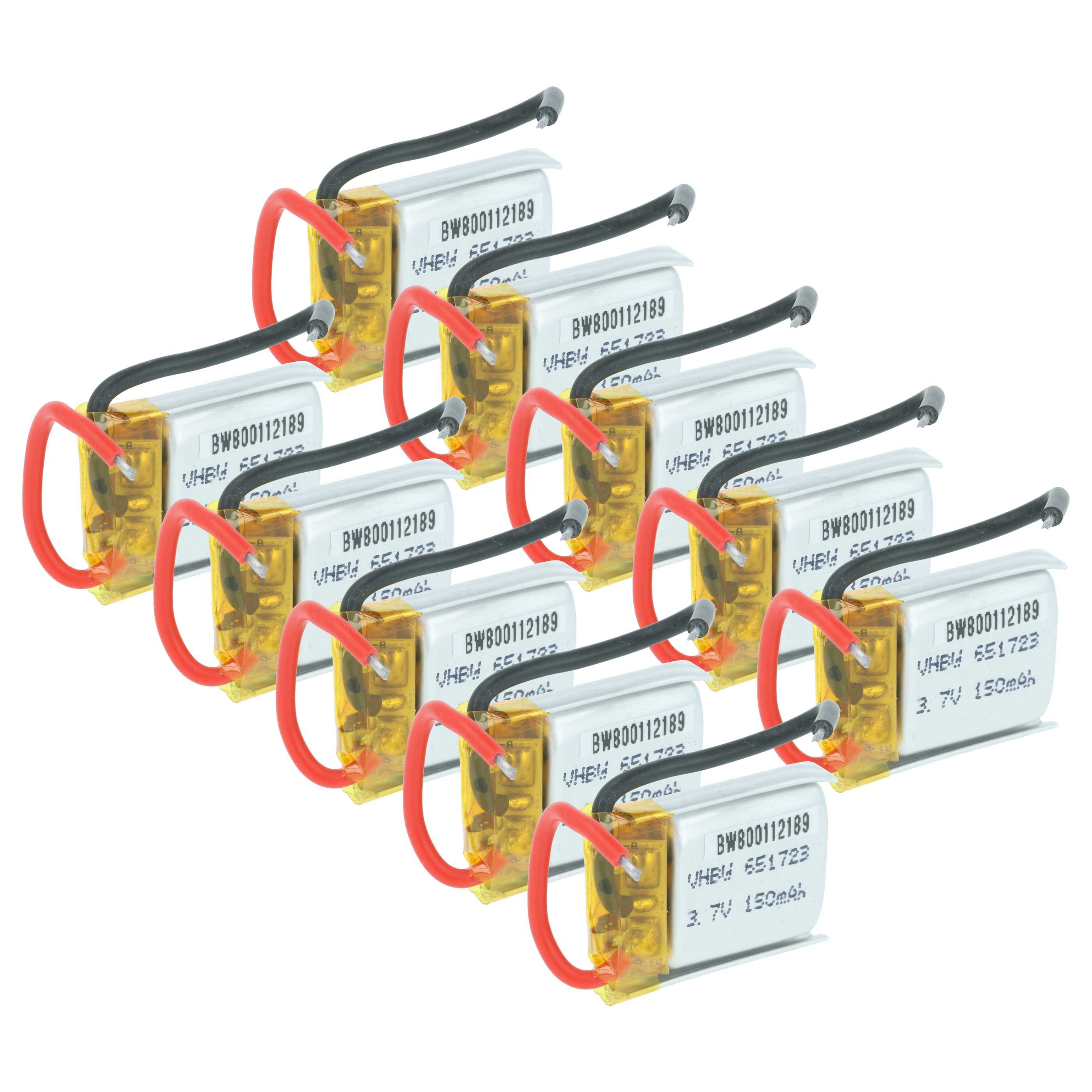vhbw Akku passend für JJRC H8 Mini, H48 Modellbau RC / Modellbau / Akku Akku 150 mAh (3,7 V, 10 St), Leistungsfähige Austausch-Akkus für Ihre RC Modelle, Wiederaufladbar