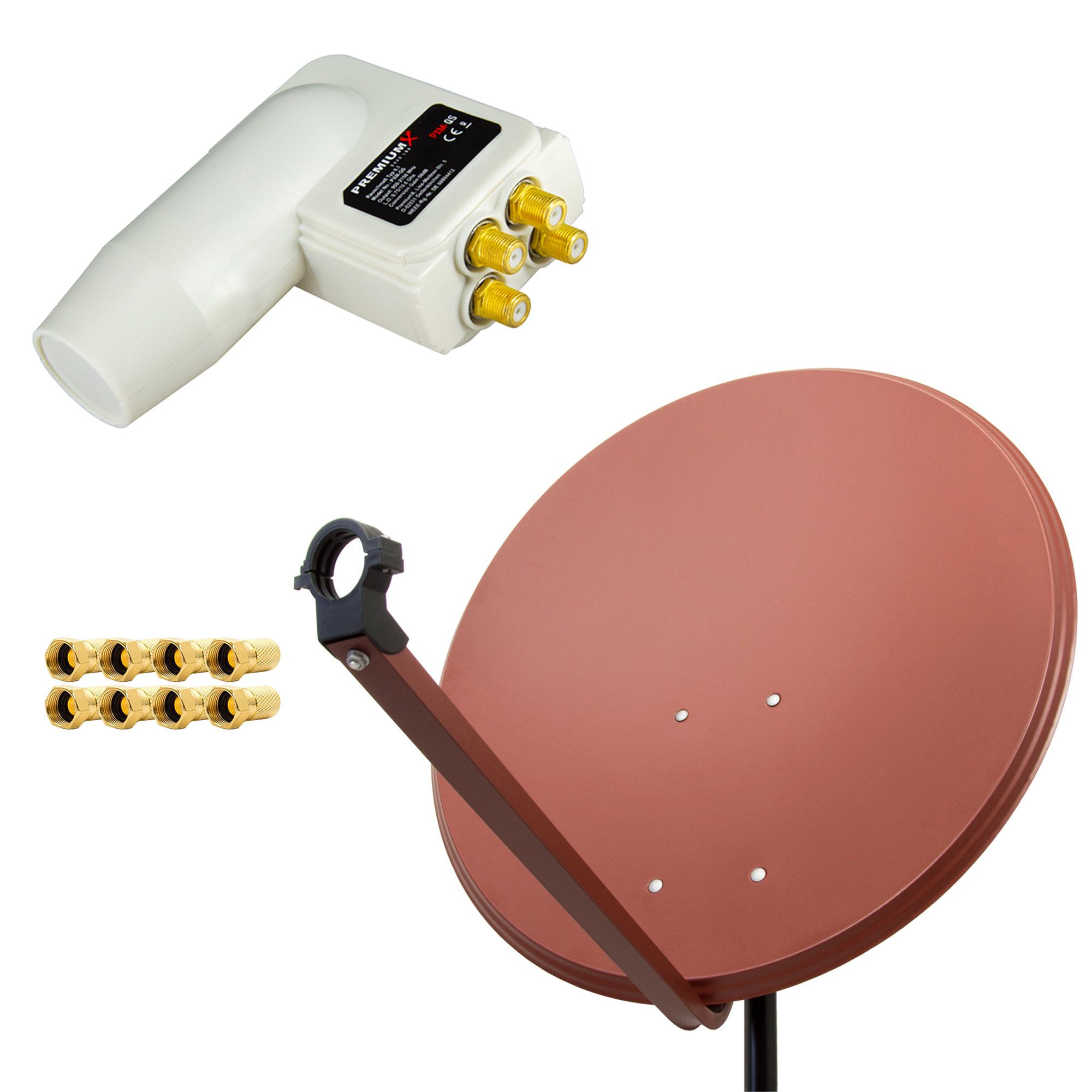 SAT Anlage 100cm Antenne Aluminium Quad LNB 8x F-Stecker SAT-Antenne