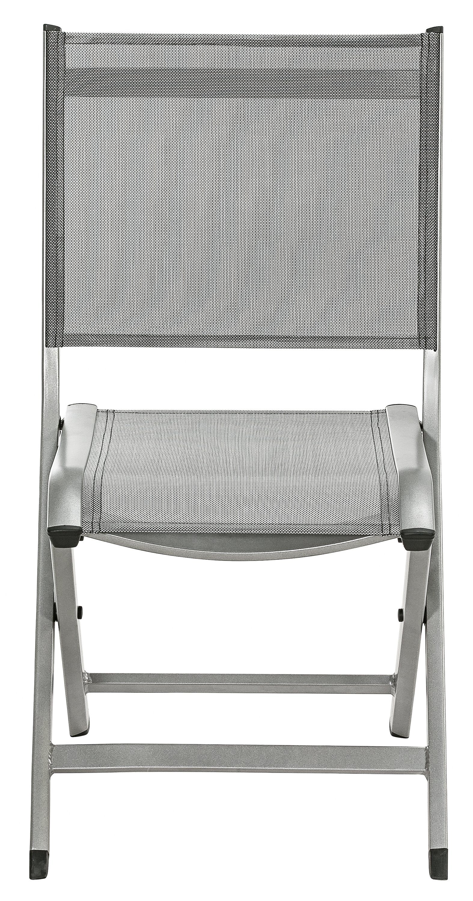 Dehner Gartenstuhl Klappstuhl Chicago, 88 x 57.5 x 48.5 cm, Pflegeleichter Klappstuhl aus beständigem Aluminium und Textil