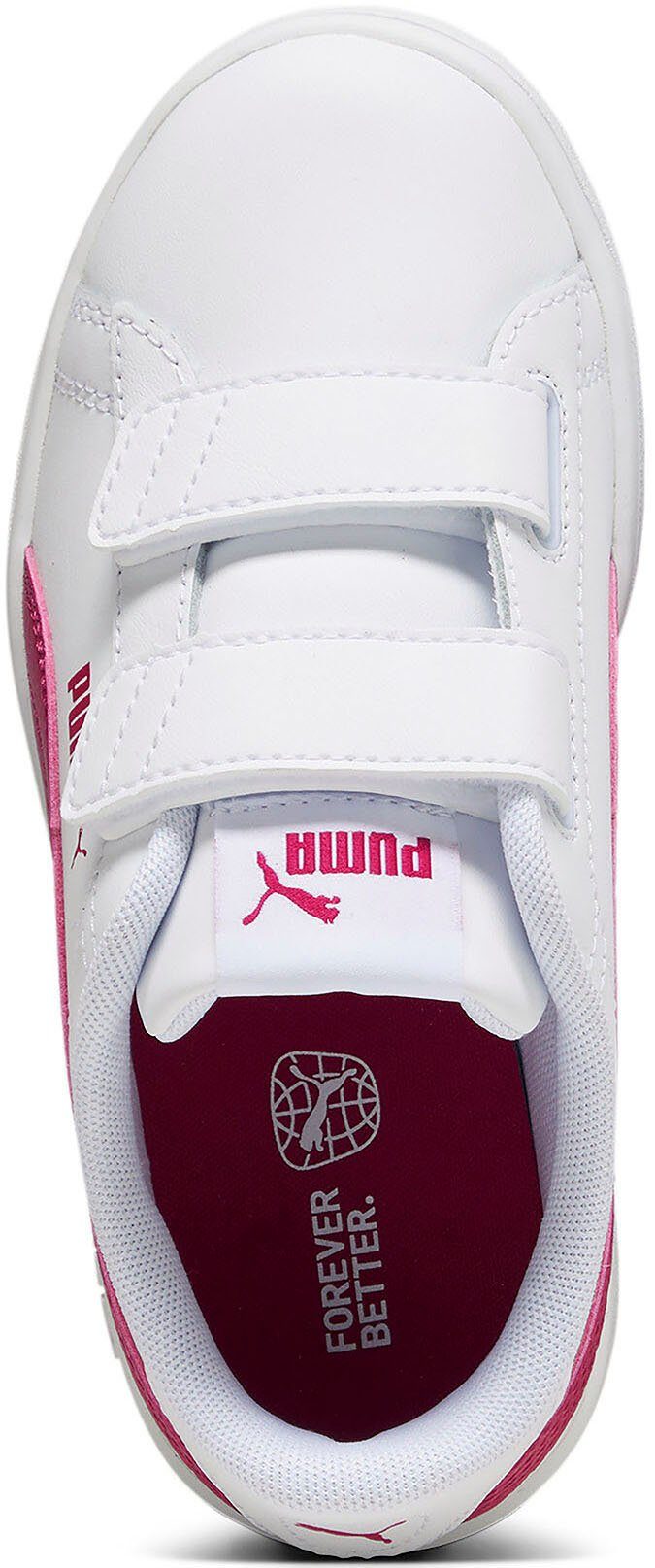 PUMA SMASH 3.0 V Sneaker White-Pinktastic PS PUMA L mit Klettverschluss
