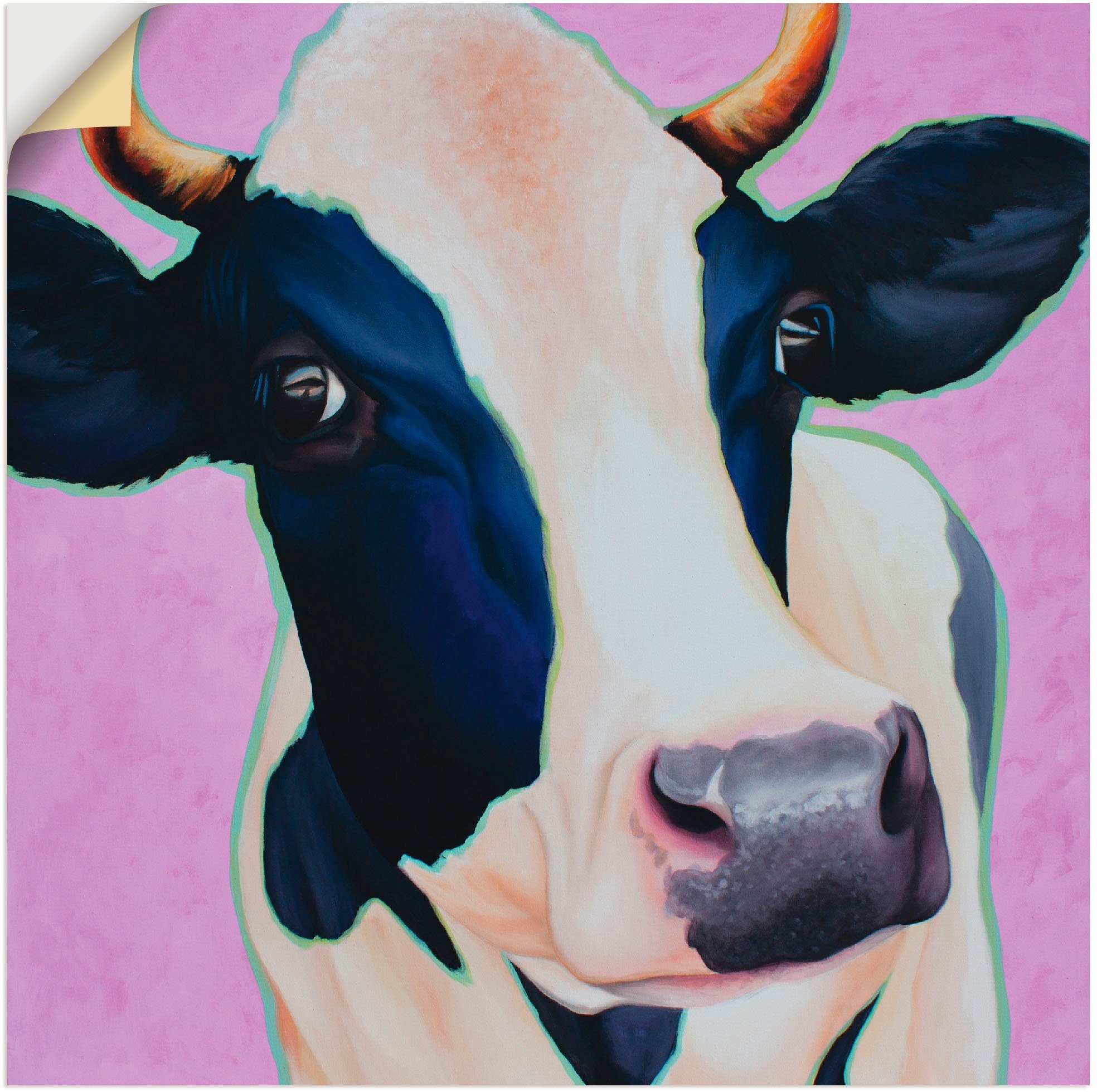Artland Wandbild Kuh Josefine, Haustiere (1 St), als Leinwandbild, Wandaufkleber oder Poster in versch. Größen
