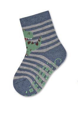 Sterntaler® ABS-Socken ABS-Socken T-Rex + Sterne, 2er-Pack (2er Pack Fliesensocken mit Vollplüsch) Rutschsocken mit Noppen an der Sohle, ABS- Socken mit süßen Motiven