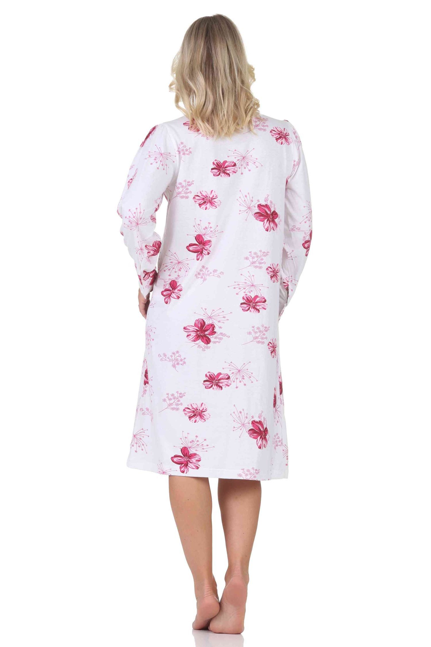 Normann Nachthemd Damen langarm Nachthemd im klassischen fraulichen Design
