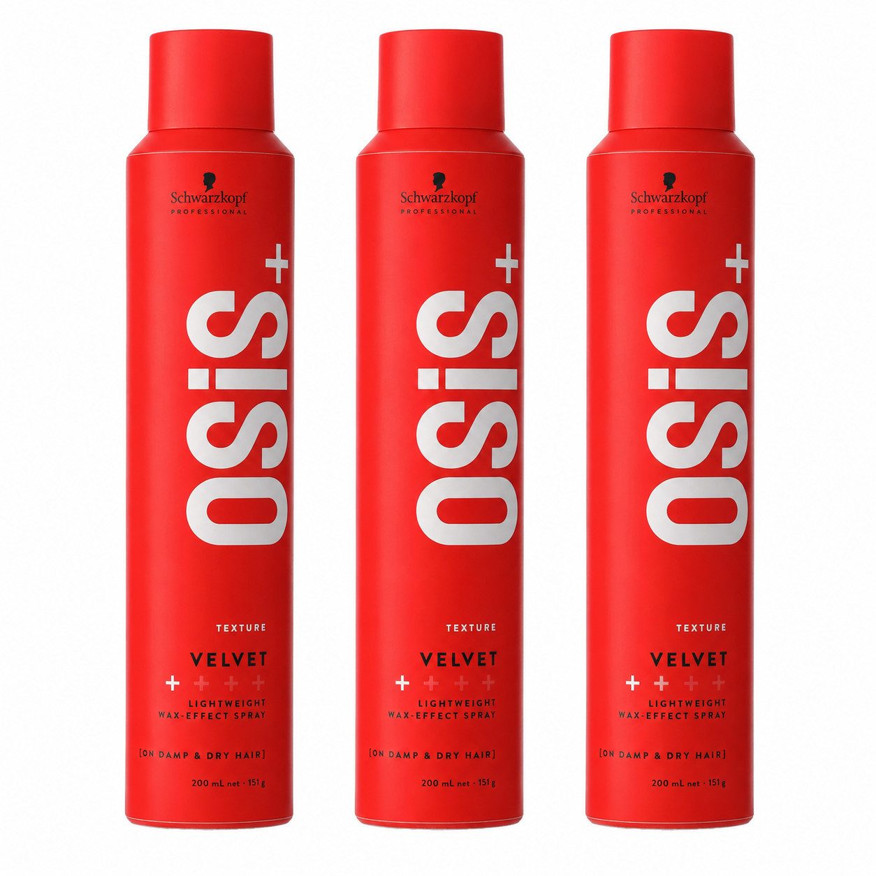 Schwarzkopf Professional Haarstyling-Liquid 3x Schwarzkopf Professional OSiS Velvet 200 ml, 3-tlg., Spraywachs