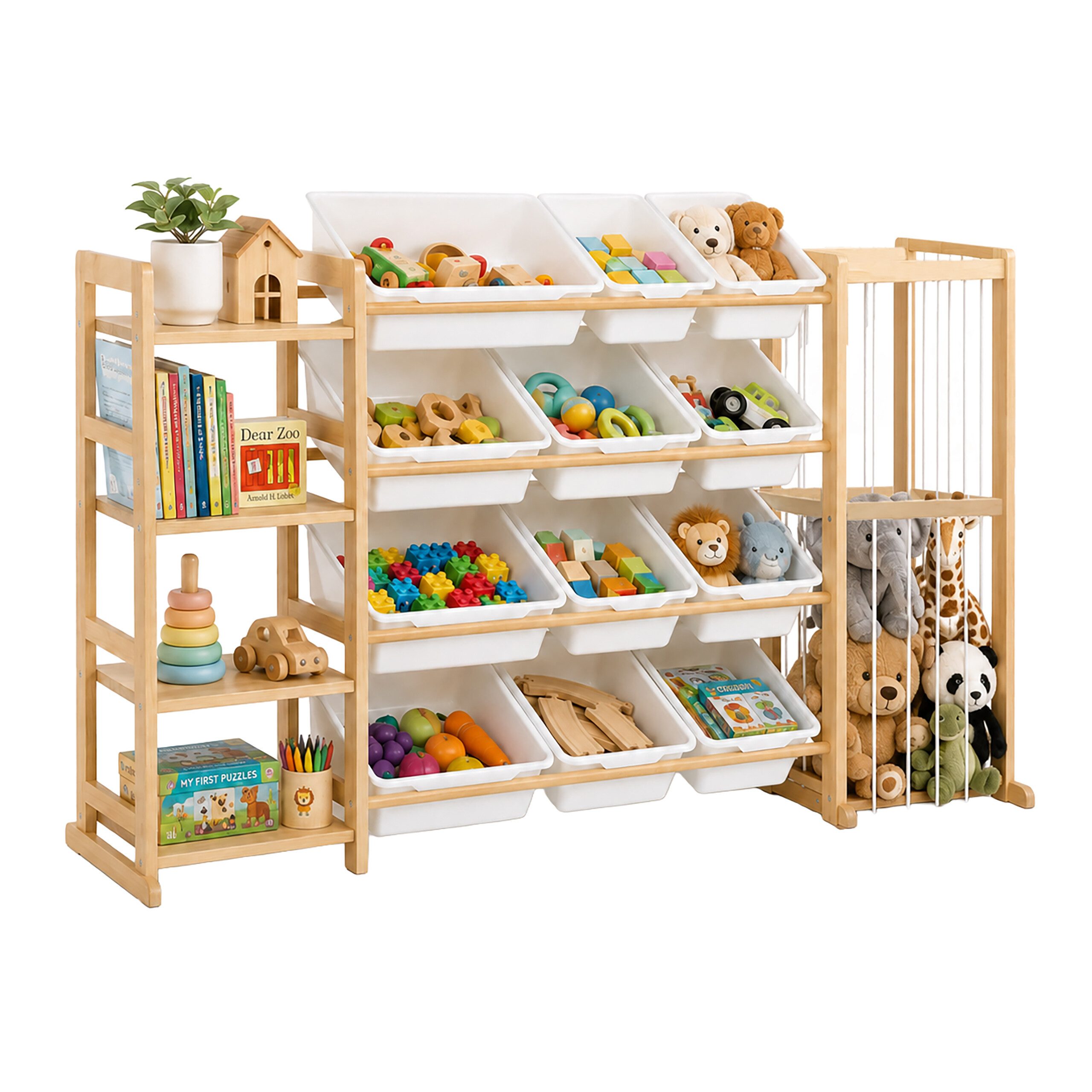 relaxdays Kinderregal Großes Kinderregal mit 12 Boxen