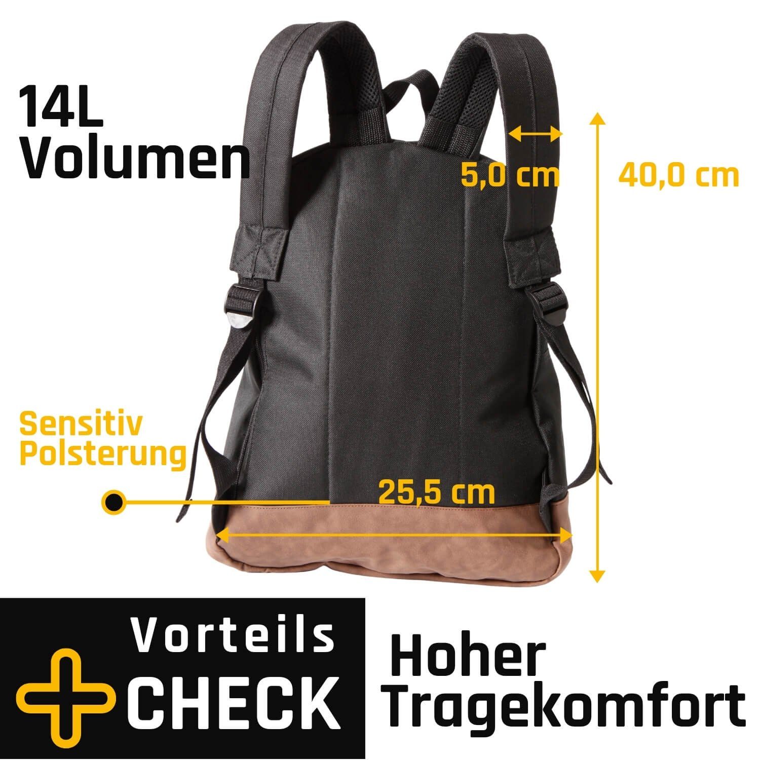 Accessoire, praktisch und Accessories Rucksack chic schwarz Schietwetter