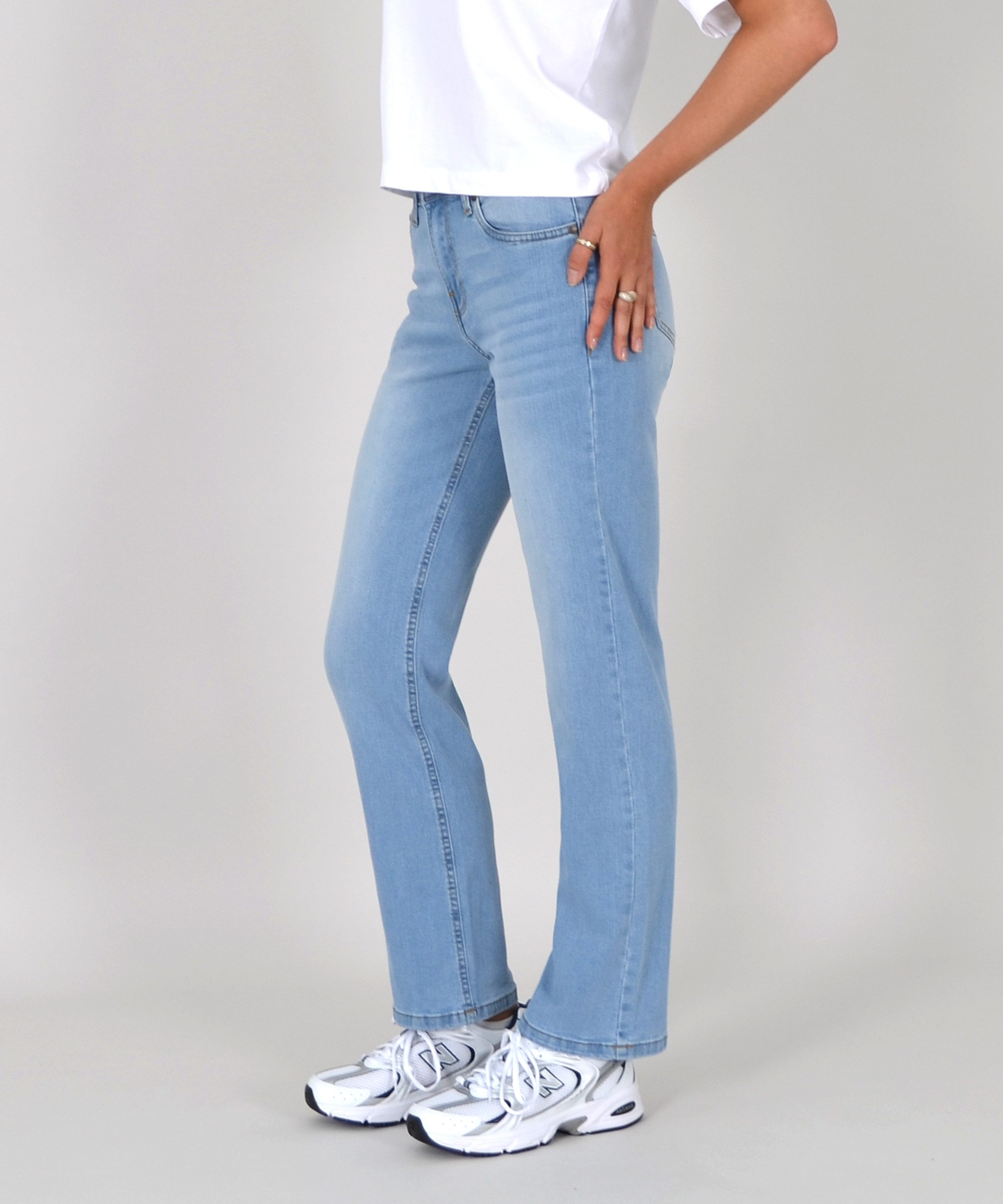 ESRA Straight-Jeans Damen Jeans Geradeschnitt Stretch Jeans Damen Regular Fit G4 Sale High Waist Jeans Damen Straight Hose Regular Jeans bis Große Größe – Bild 5 von 5