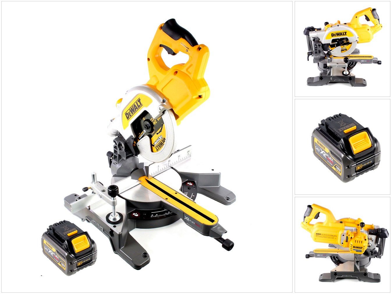 DeWalt Akku-Kapp-Gehrungssäge DCS 777 XR FlexVolt 54 V Akku Paneelsäge 216 mm + 1x Akku 6,0 Ah - oh