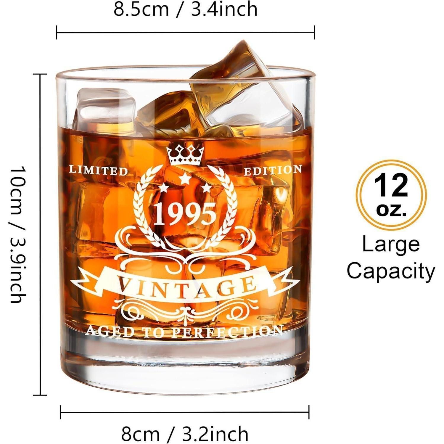 LuxusKollektion Whiskyglas Whiskeyglas 340ml Holzbox 30 Geburtstag Männer Geschenk 1995