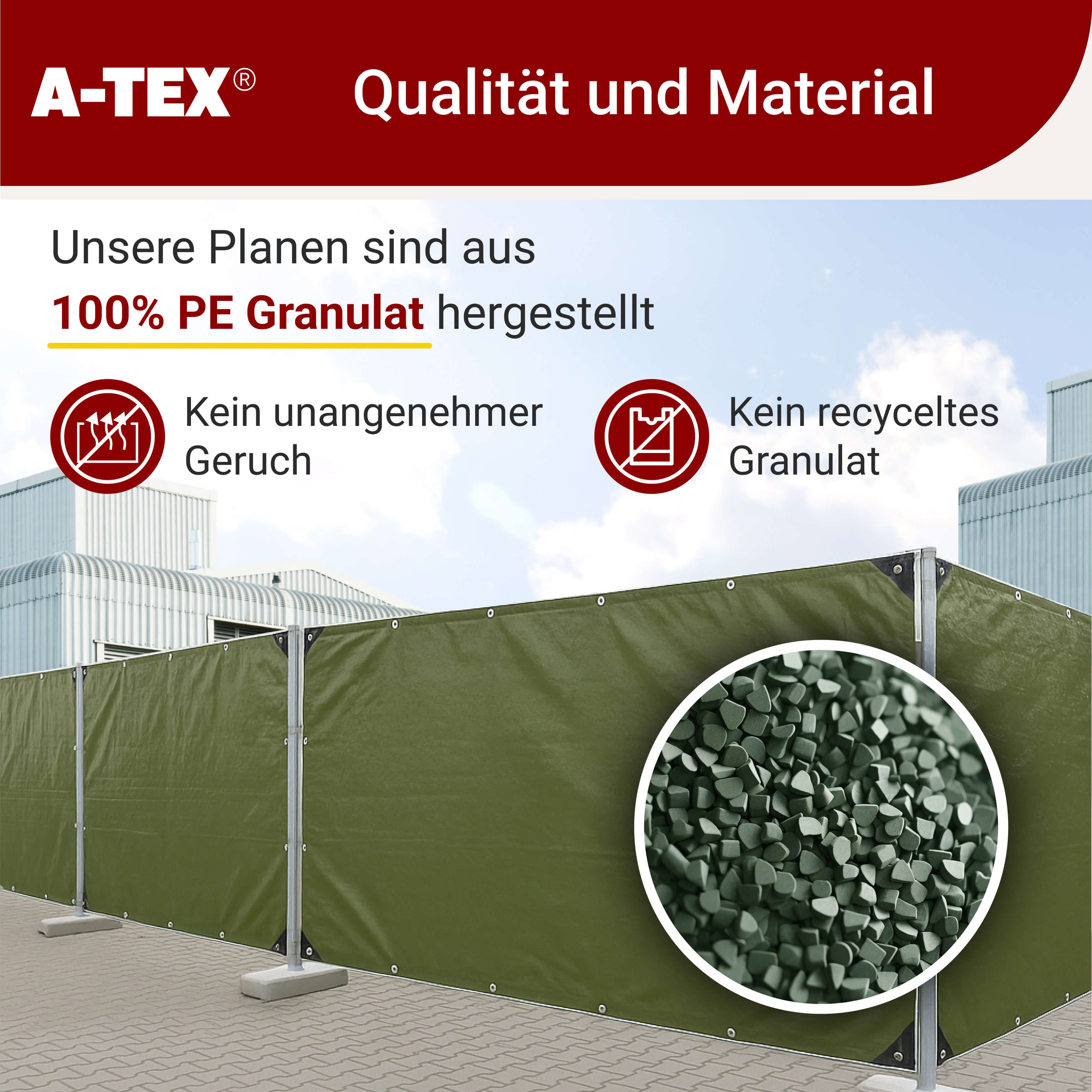 A-TEX® Schutzplane Bauzaunplane 140 g/m² Sichtschutz Zaunblende Plane blickdicht