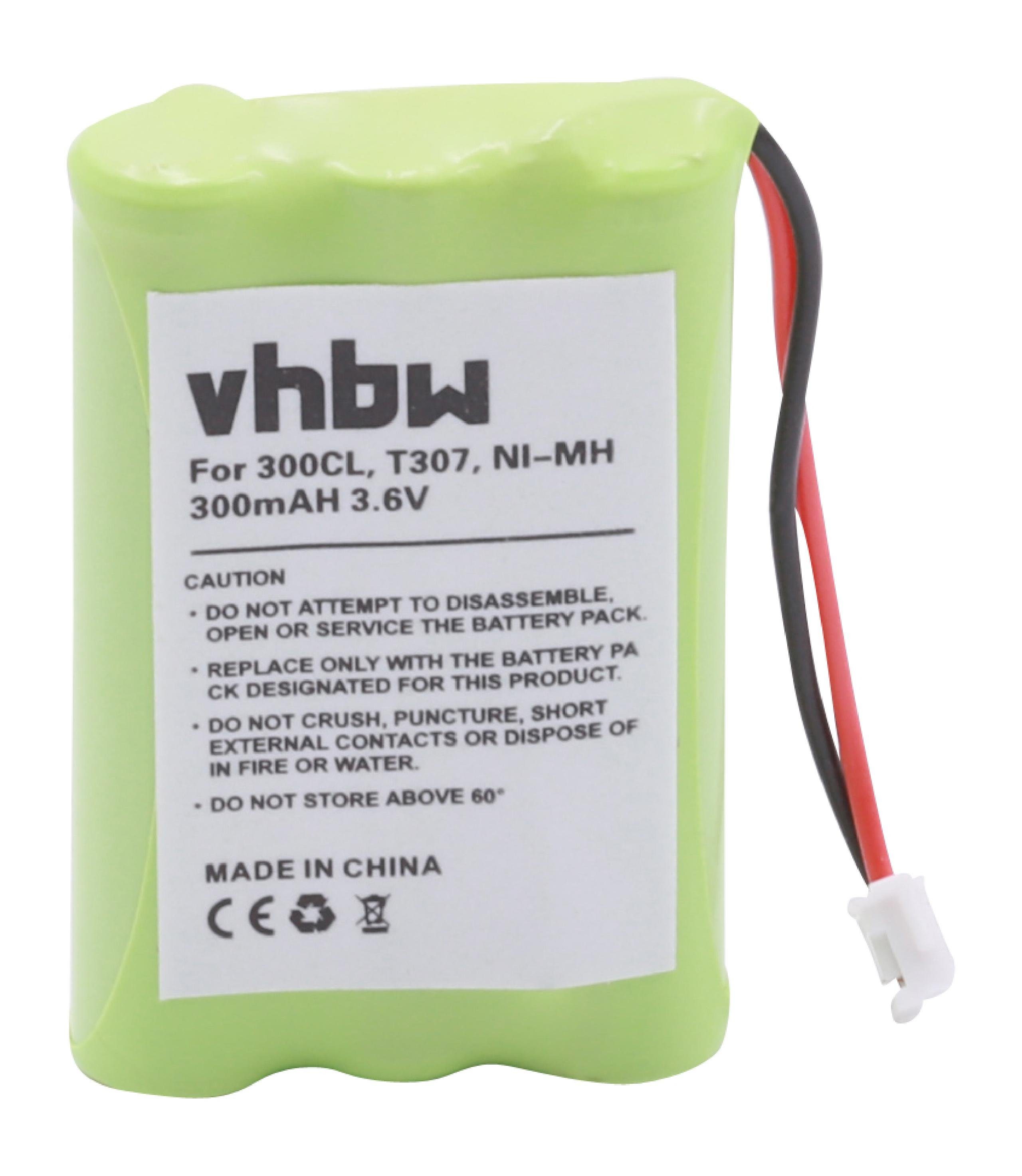 vhbw kompatibel mit Cable & Wireless CWD 4000, 4100, 2500, 2700, 250, 650 Akku NiMH 300 mAh (3,6 V)