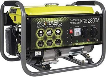 Könner & Söhnen Stromerzeuger KSB 2800A, 2,80 in kW, (Aluminium Benzin Generator 7 PS, 4-Takt, 1-tlg., Benzinmotor mit automatischer Spannungsregler 230v(AVR), 16A, für den Heim und Freizeitbedarf