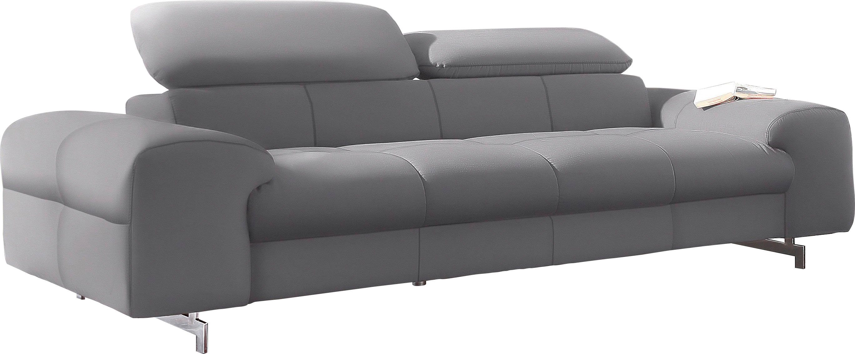COTTA 3-Sitzer Chef, Big-Sofa mit Kopfteilverstellung, edle Metallkufen günstig online kaufen