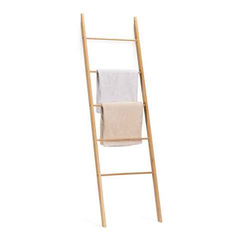 Navaris Handtuchleiter Handtuchleiter Holz Leiter aus Bambus - für Handtücher Kleidung