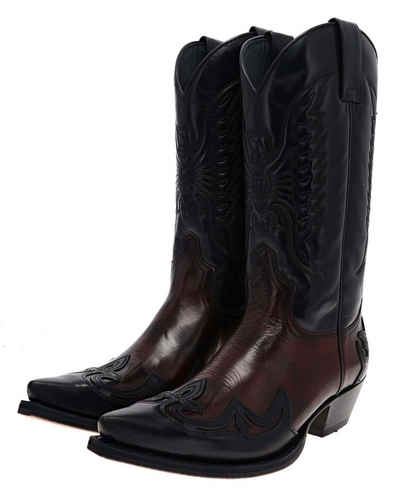 Sendra Boots CUERVO 13170 Schwarz Rot Cowboystiefel Rahmengenähte Westernstiefel