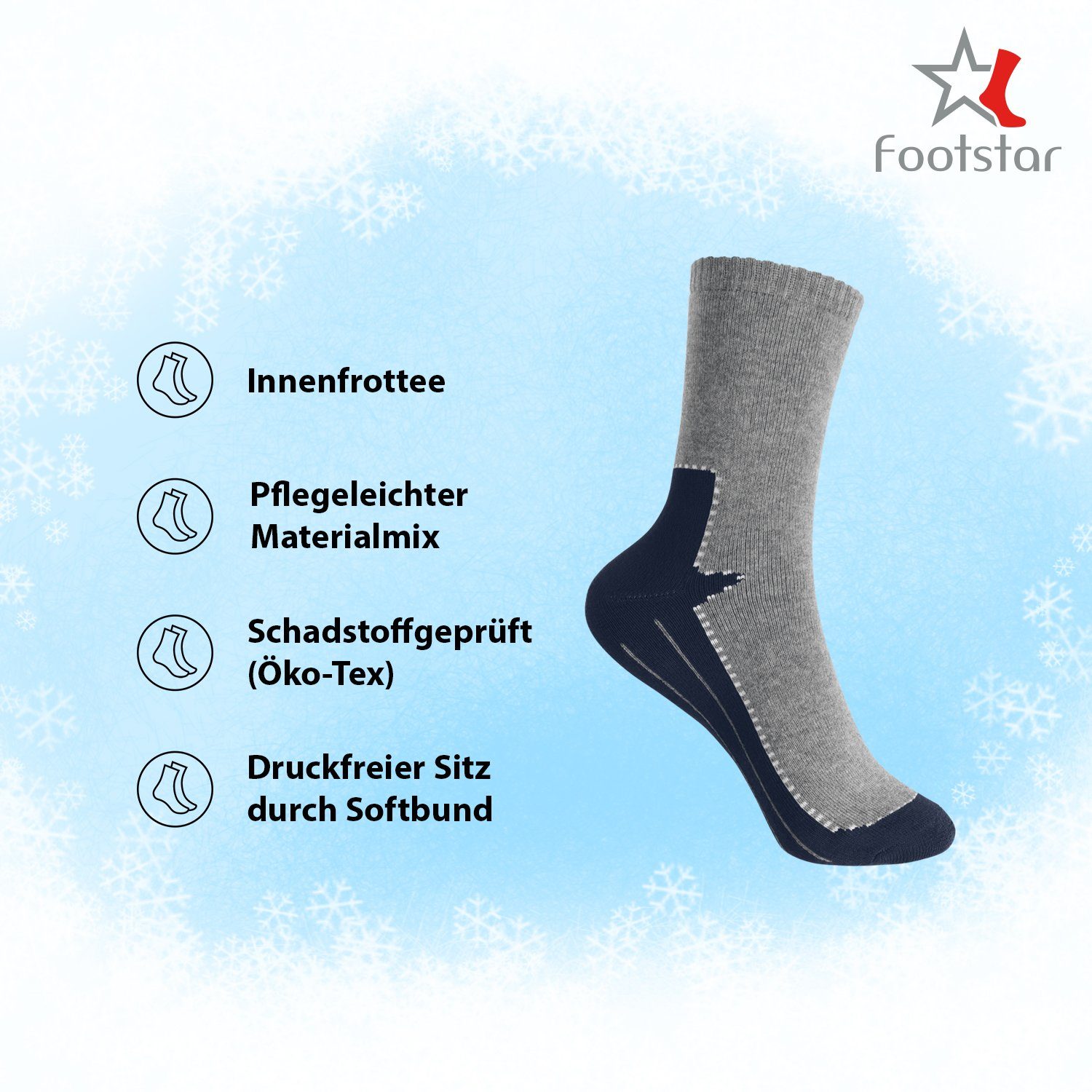 Footstar Thermosocken Kinder Motiv Frottee Socken Thermo Wintersocken – Bild 2 von 4