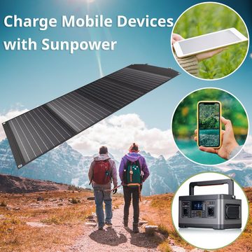 BRESSER Mobiles Solar-Ladegerät 120 Watt mit USB- u. DC-Anschluss Solarladegerät