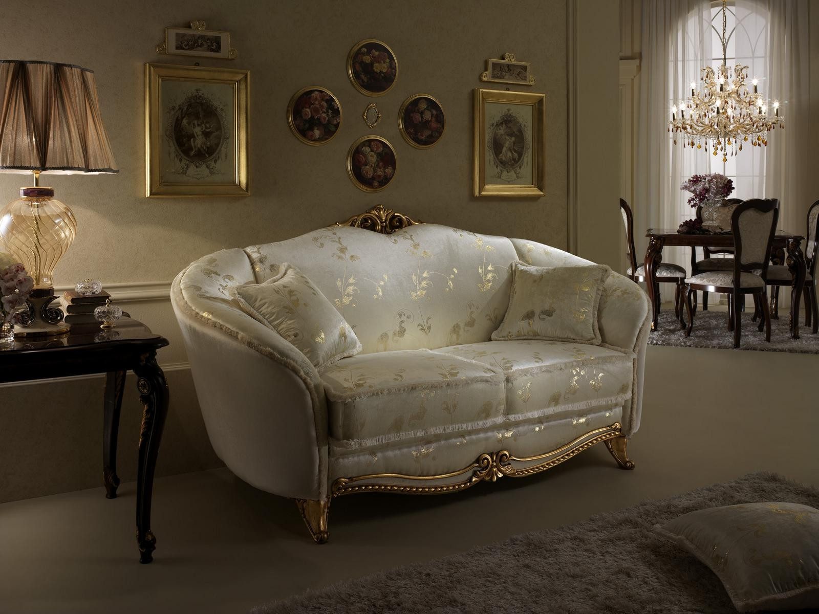 Xlmoebel 2-Sitzer Klassische Polster Couch im italienischen Design von arredoclassi, Sofa, Made in Europa