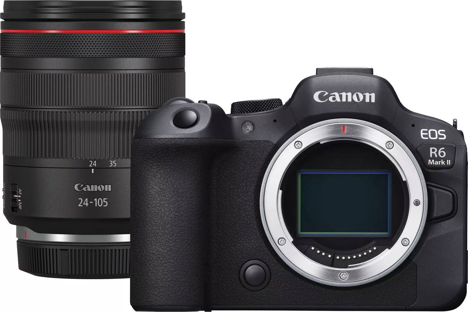Canon EOS R6 Mark II Systemkamera (RF 24-105mm F4 L IS USM, 24,2 MP, Bluetooth, WLAN (Wi-Fi), Hybridkamera für Foto und Video ohne Kompromisse)