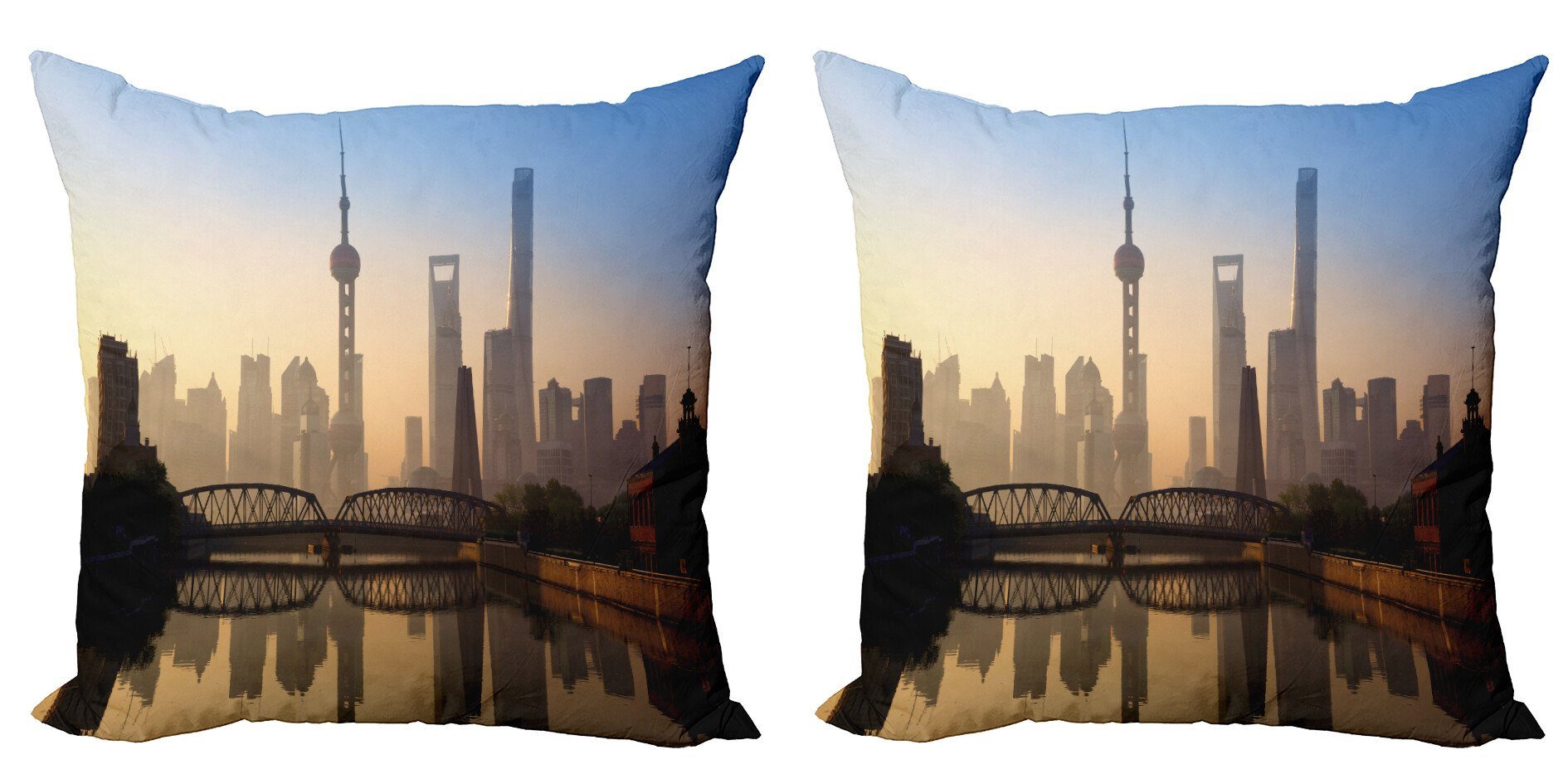 Doppelseitiger Morning (2 Kissenbezüge Shanghai Stück), Digitaldruck, Abakuhaus Accent Modern Landschaft View