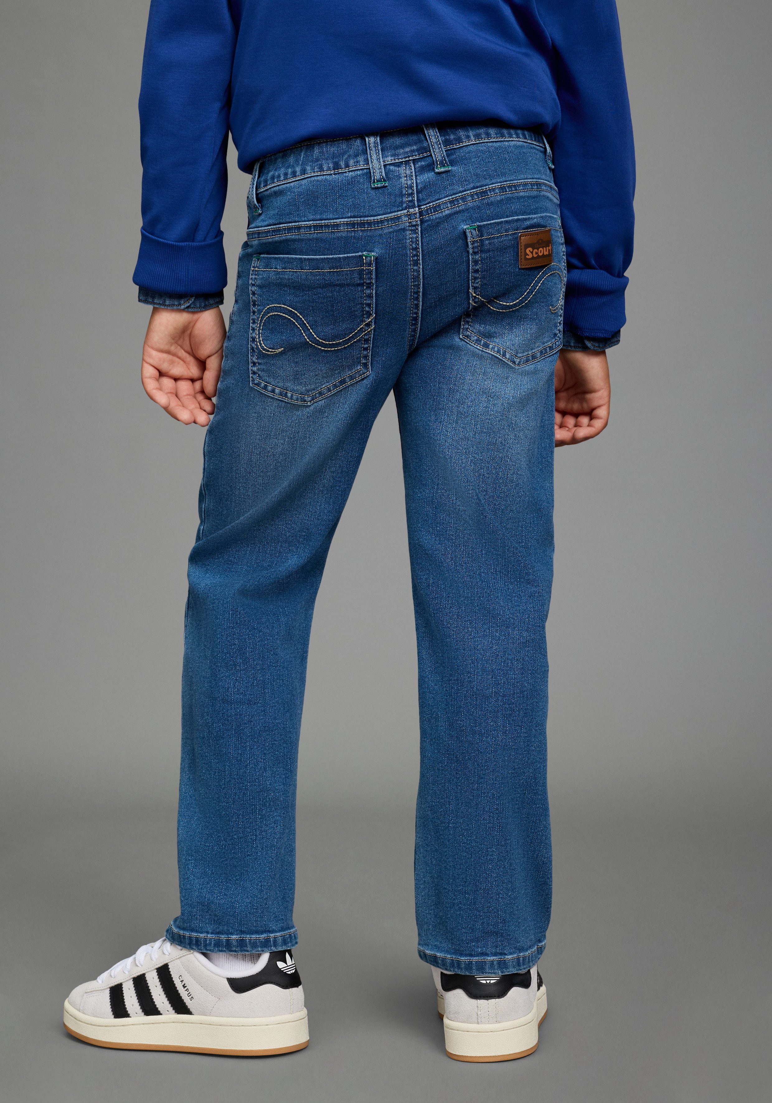 Scout Straight-Jeans Gerade Schlupf-Stretchjeans - NEU von SCOUT für Jungen, straight fit, mit mehreren Taschen inklusive Coinpocket