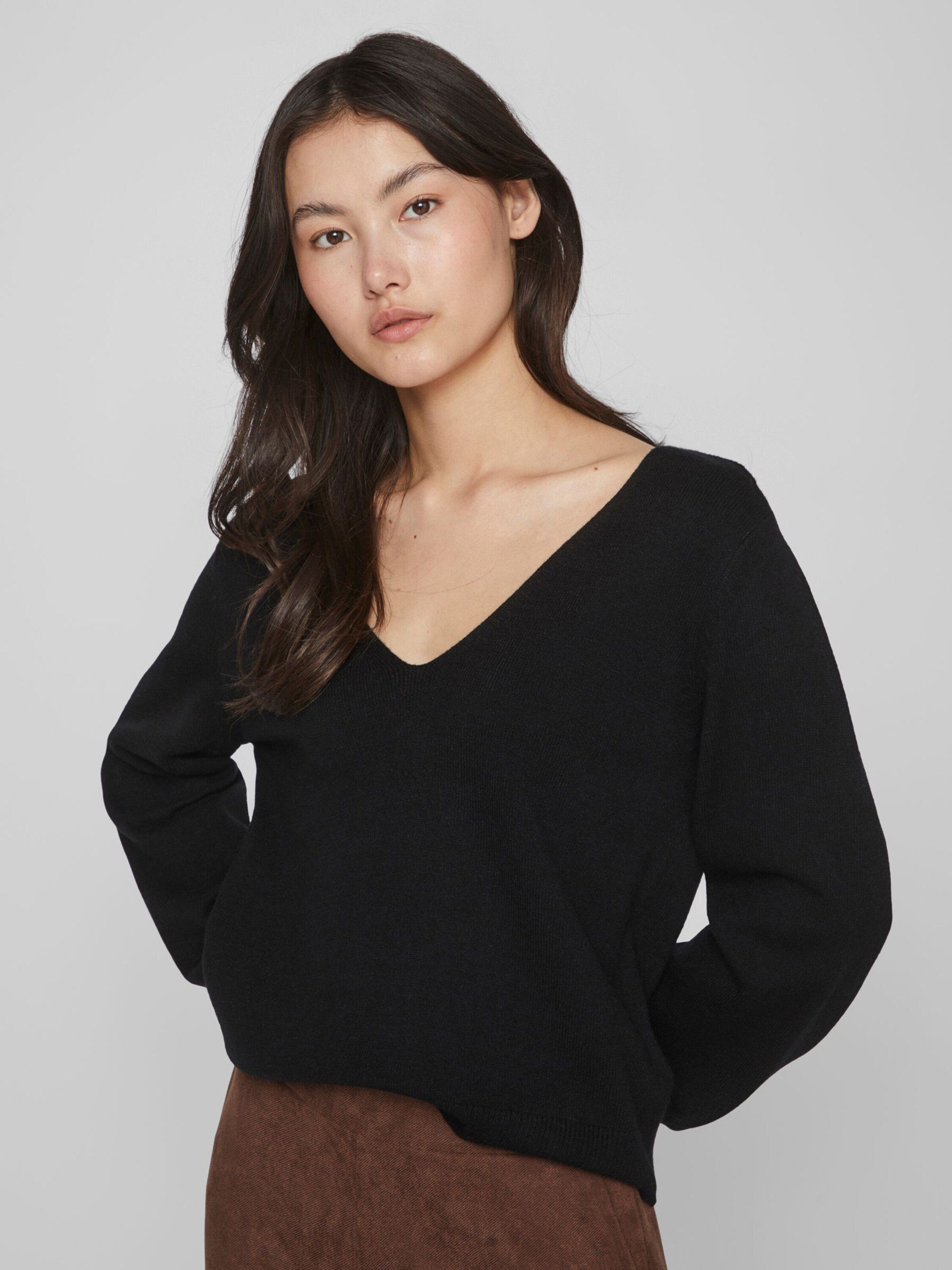 Vila Strickpullover VIRil (1-tlg) Plain/ohne Details