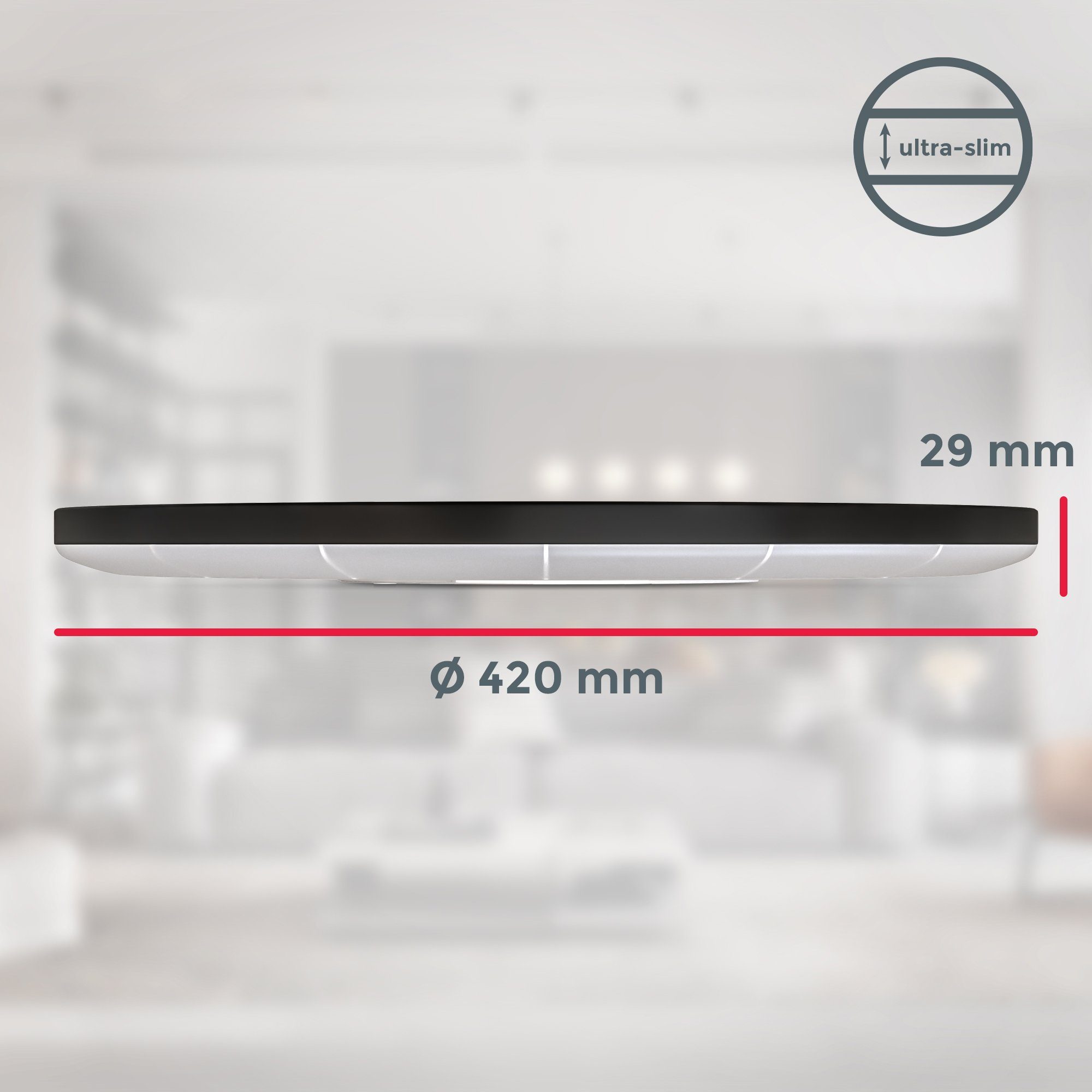 Deckenleuchte LED Licht, Neutralweißes Deckenlampe, mit Indirektes LED 3.000Lm, Licht, Ø42cm Watt, integriert, fest Backlight, BK_DP1331 4.000K, Neutralweiß, Panel B.K.Licht LED 22