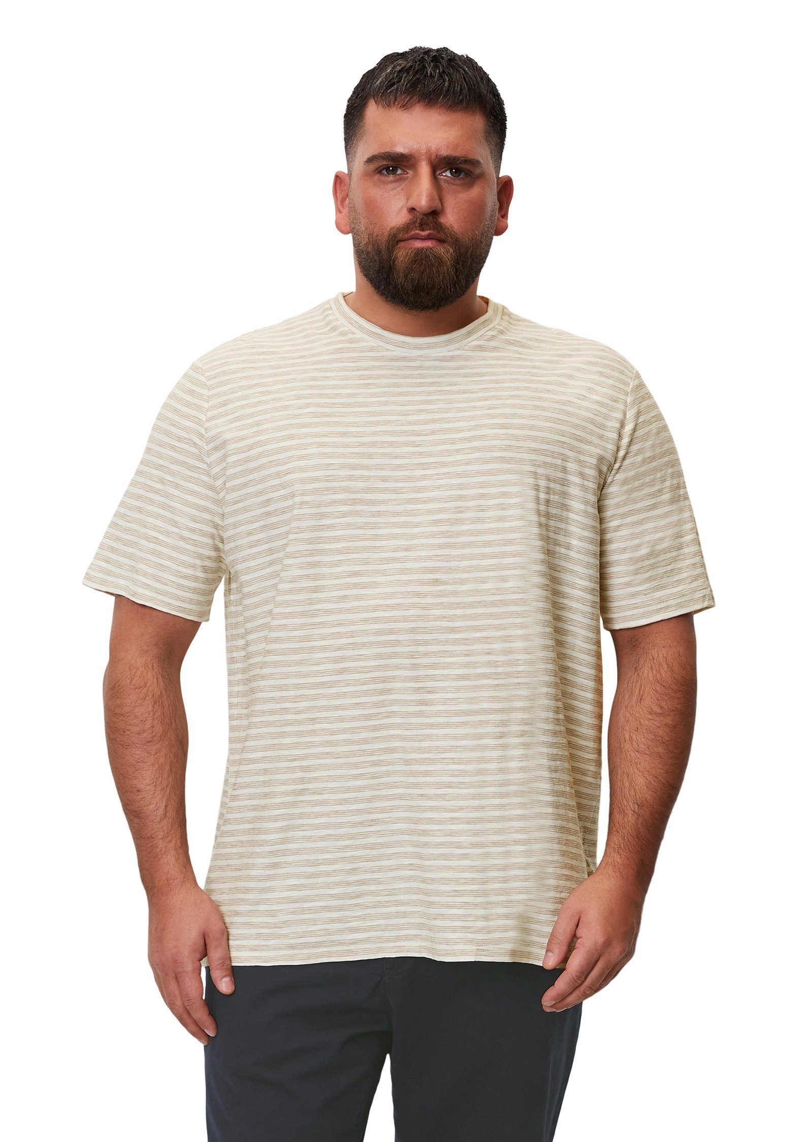 braun in softem Marc O'Polo Slub-Jersey T-Shirt
