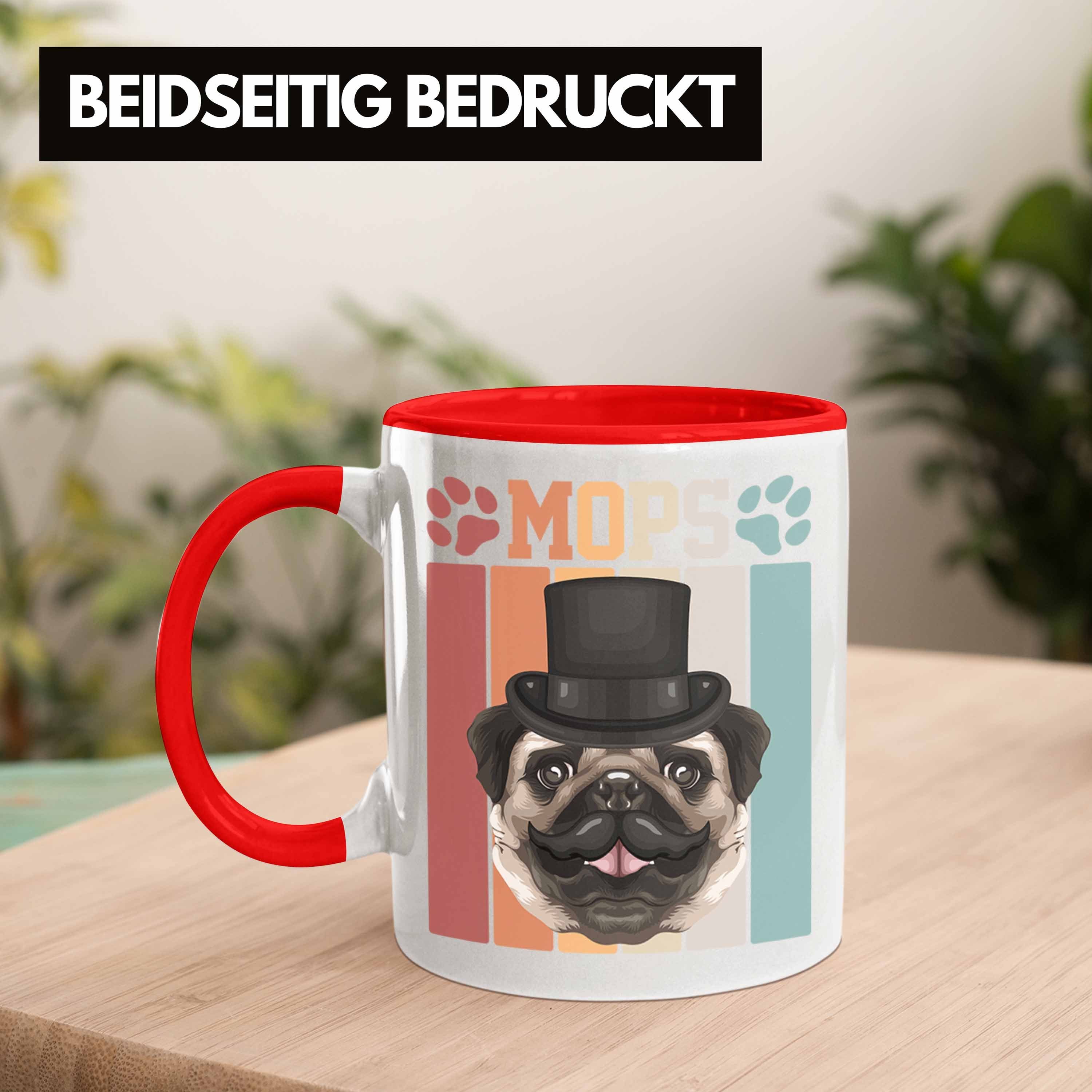 Spruch Geschenkidee Tasse Lustiger Retro Rot Trendation Geschenk Mops Besitzer Tasse Vinatg