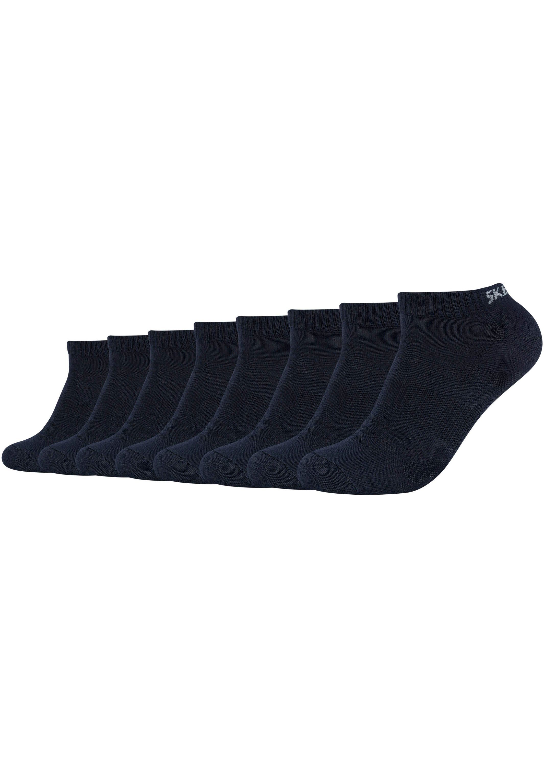 [Auf Bestellung gefertigte Produkte] Skechers Sneakersocken (Packung, hautfreundlichen navy Hochwertiges 8-Paar) für einen Tragekomfort Garn