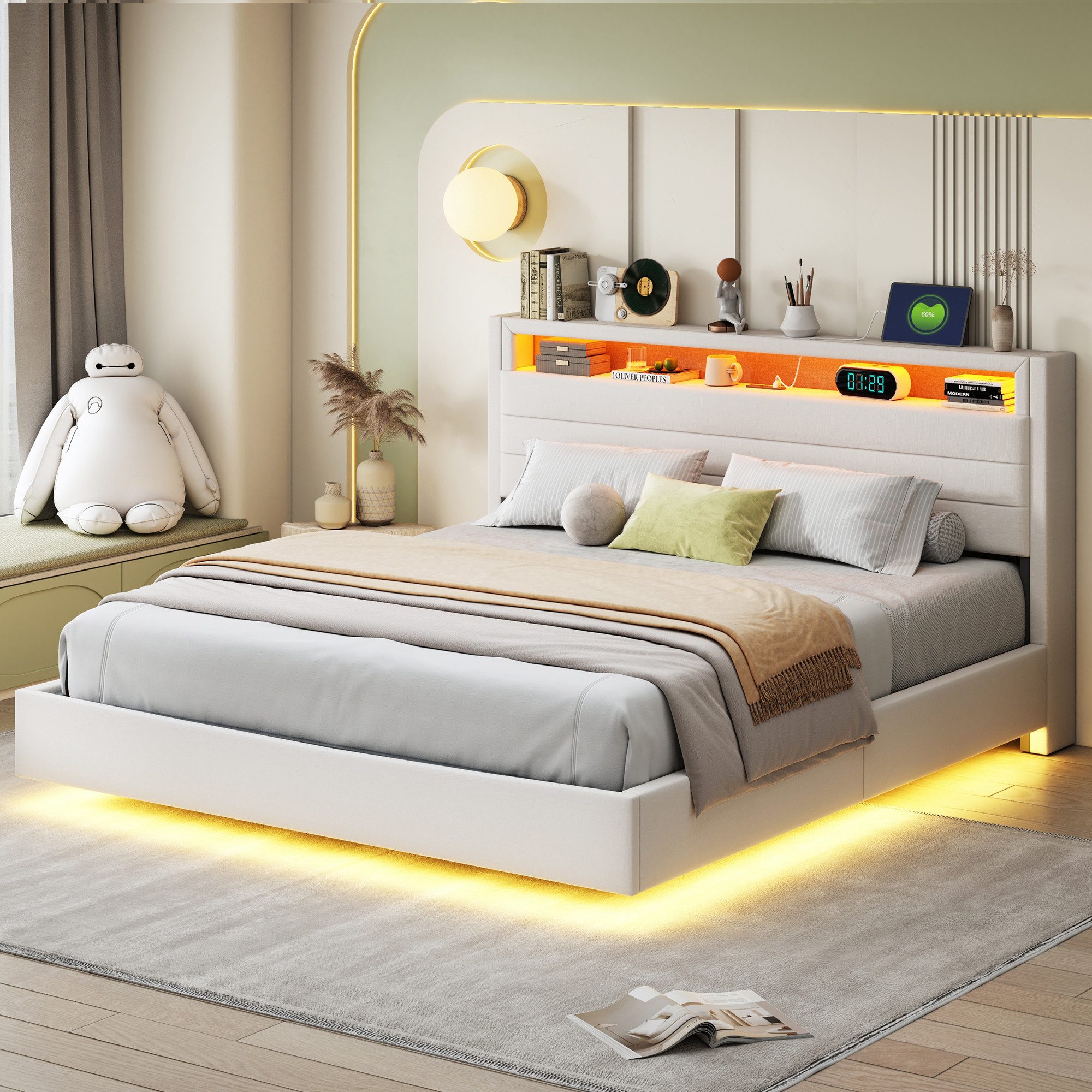 HAUSS SPOLE Polsterbett 160x200cm mit USB-Steckdose günstig online kaufen