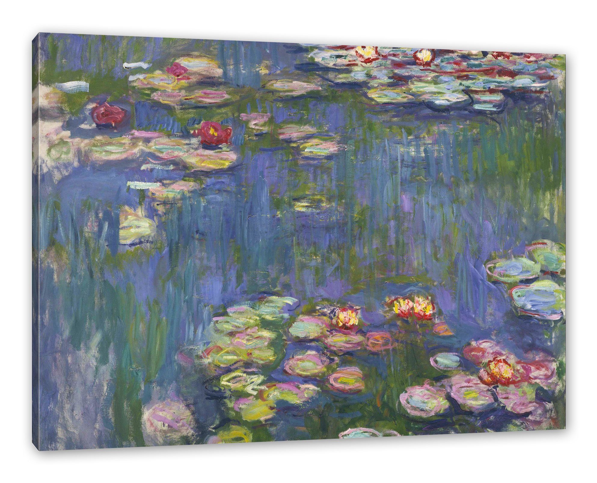 Pixxprint Leinwandbild Claude Monet - fertig Seerosen  Zackenaufhänger - V bespannt, Claude V, St), inkl. Leinwandbild (1 Seerosen  Monet