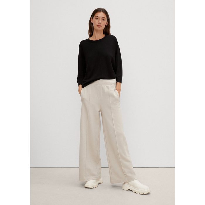 comma casual identity Stoffhose Loose: Jogpants mit weitem Bein Ziernaht