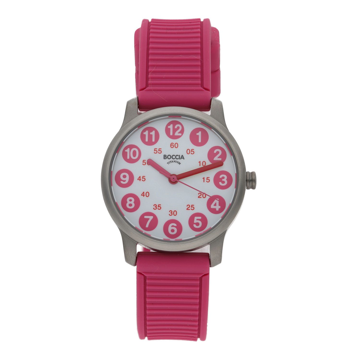 Quarzuhr Kinderuhr Titan Boccia Rosa 3373-03 Silikon