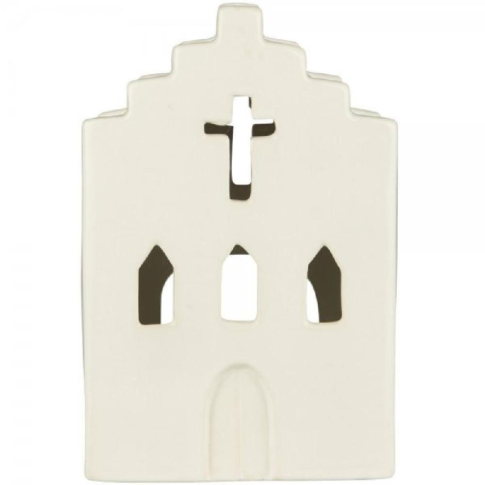 Windlicht Ib Laursen Kerzenhalter Kirche für Teelicht Stillenat Creme (11x19,2x1