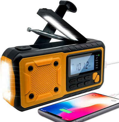 Coonoor Solar Radio, AM/FM Kurbelradio Tragbar USB Notfallradio Radio Radio (mit Handyladefunktion, Kurbelradio 4000mAh Batteriebetrieben)