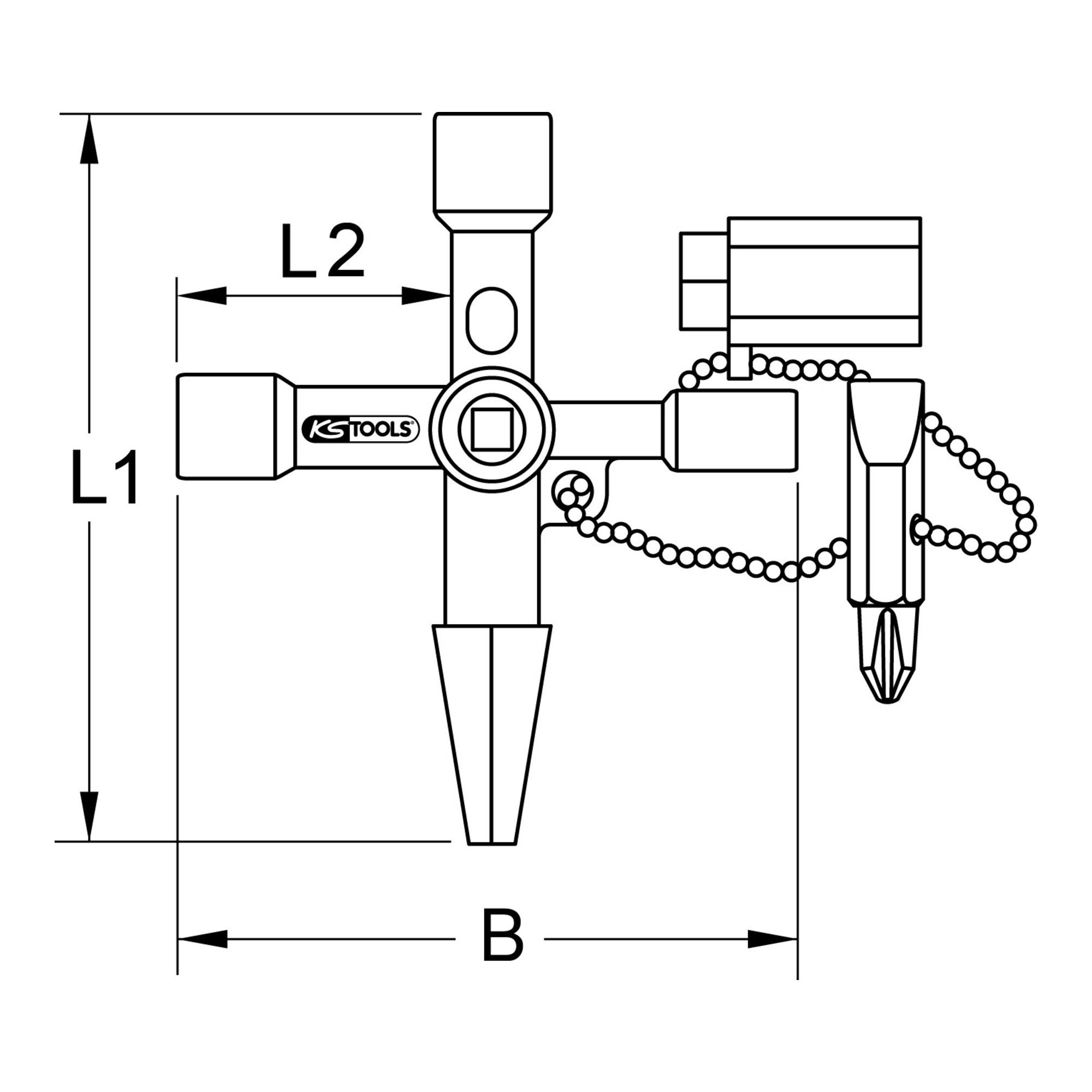 KS Tools Verlängerung KS Tools Universal-Schaltschrankschlüssel, 61mm