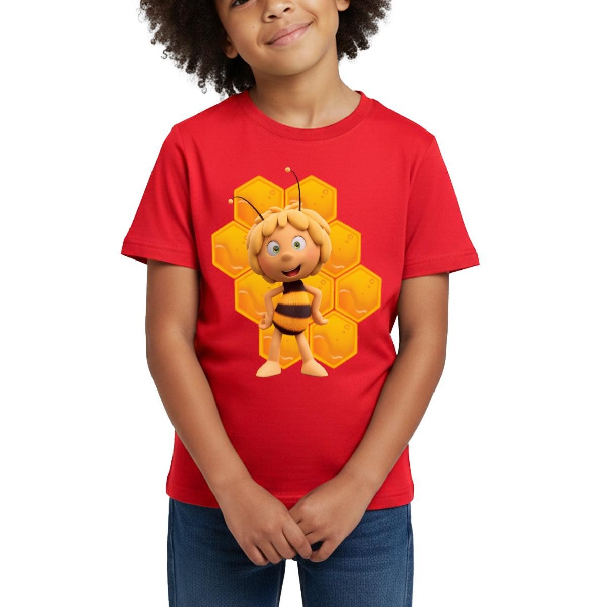 T-Shirt Die Biene Maja 3 Maja Mit Bienenwabe Kinder T-Shirt